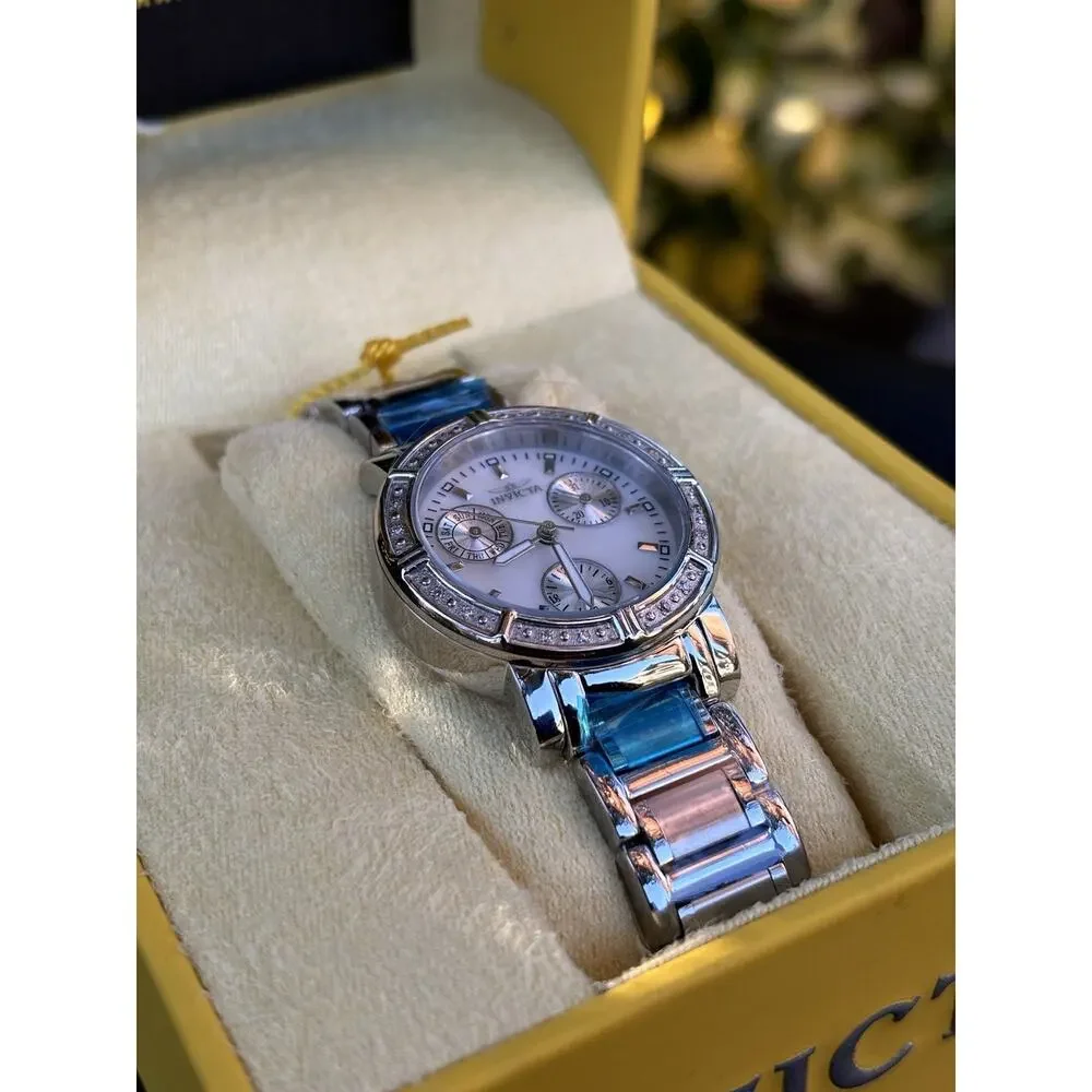 Invicta 4718 Watch Diamond Chronograph Bracelet Watch Mother Of Pearl